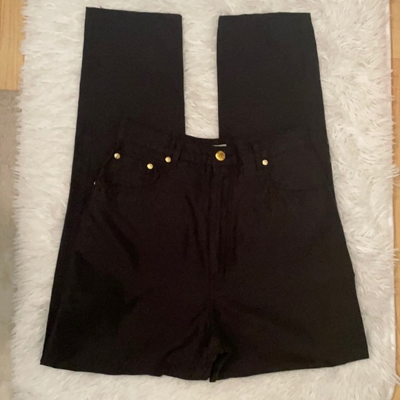 Vintage Christian Dior Boutique Paris Cotton/Silk High Waisted Black Pants - Picture 1 of 13
